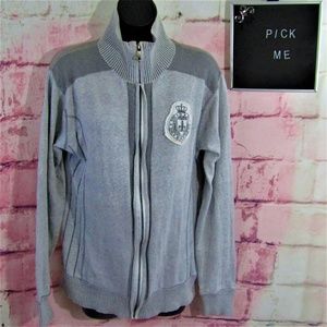 Bke Men's Zip Up Logo Sweater Size M